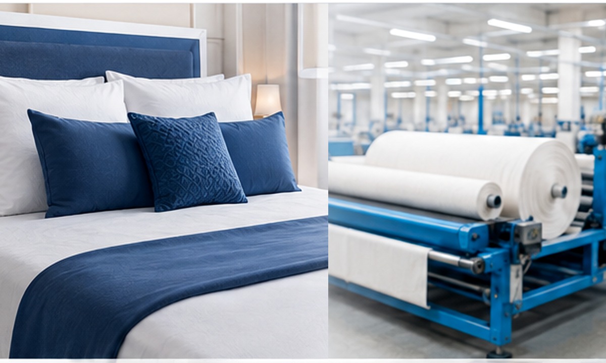 Premium textile bedding and modern textile manufacturing facility